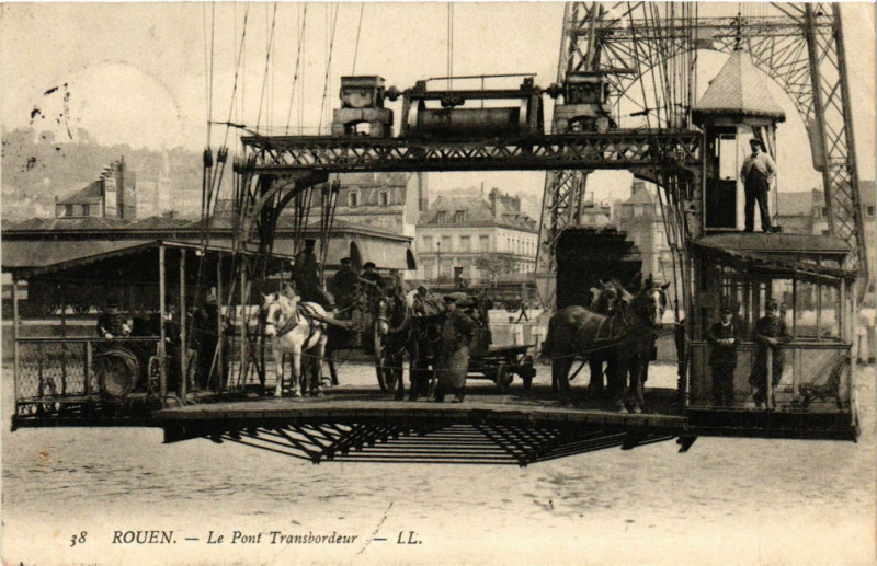 Carte postale ancienne Rouen-Le Pont Transbordeur à Rouen