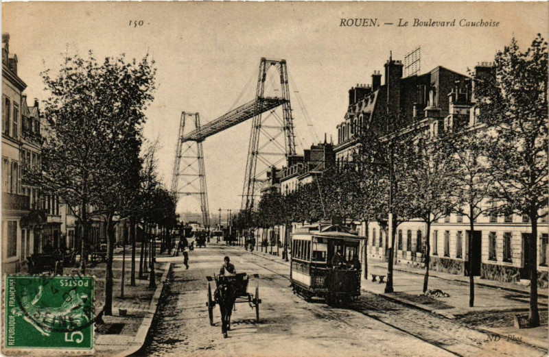 Carte postale ancienne Rouen-Le Boulevard Cauchoise à Rouen
