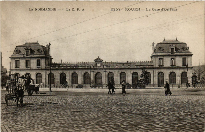 Carte postale ancienne Rouen-La Gare d'Orleans à Rouen