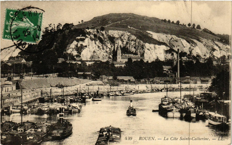 Carte postale ancienne Rouen-La Cote Sainte-Catherine à Rouen