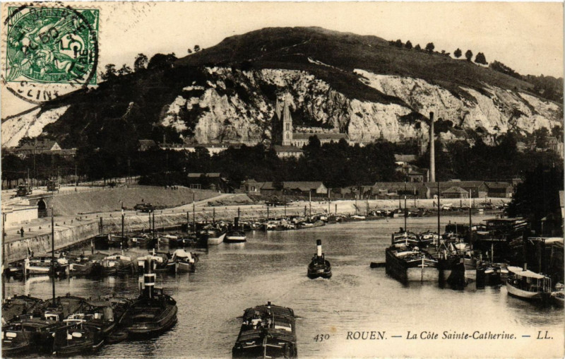 Carte postale ancienne Rouen-La cote Sainte-Catherine à Rouen