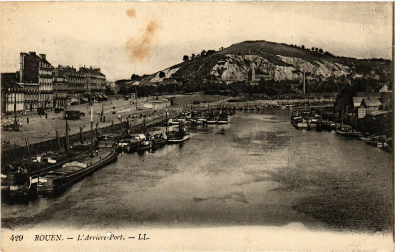 Carte postale ancienne Rouen-L'Arriere Port à Rouen