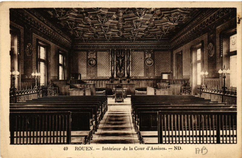 Carte postale ancienne Rouen-Interieur de la Cour d'Assises à Rouen
