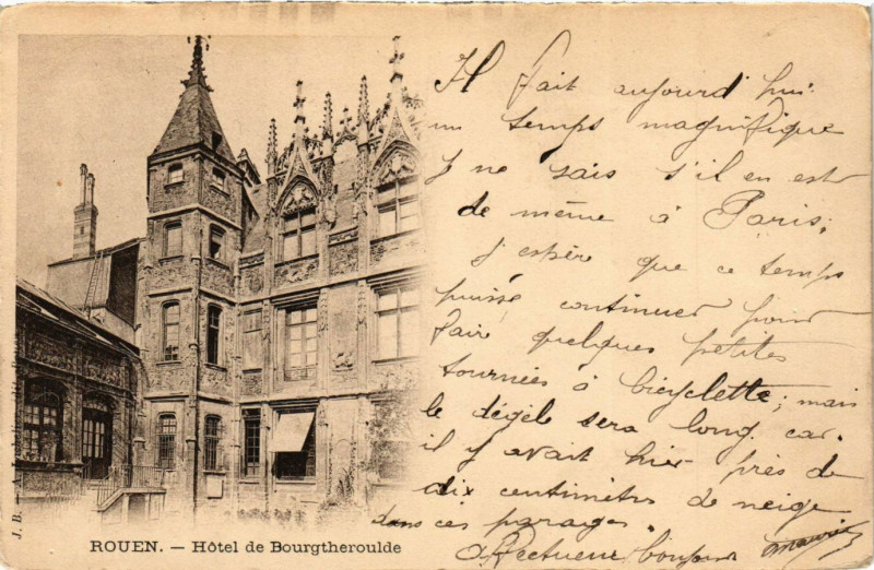Carte postale ancienne Rouen-Hotel de Bourgtheroulde à Rouen