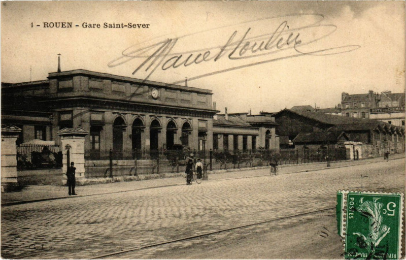 Carte postale ancienne Rouen-Gare Saint-Sever à Rouen