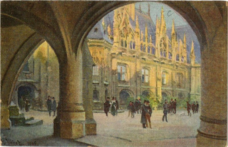 Carte postale ancienne Rouen Cour du Palais de Justice à Rouen