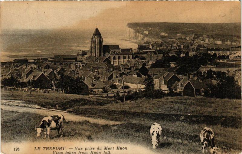 Carte postale ancienne Le Treport-Vue prise du Mont Huon au Tréport