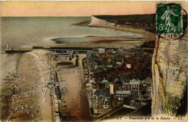 Carte postale ancienne Le Treport-Panorama pris de la Falaise au Tréport