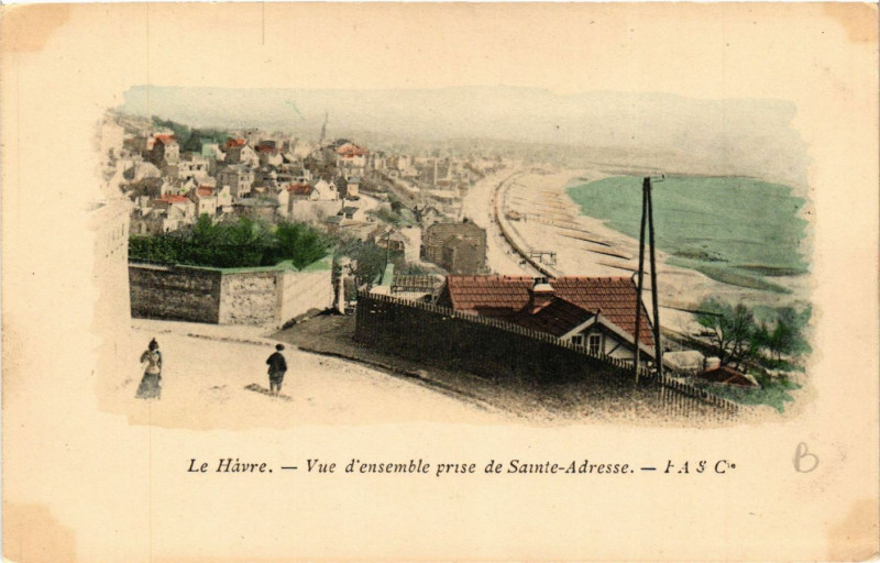 Carte postale ancienne Le Havre-Vue d'ensemble prise de Sainte-Adresse à Sainte-Adresse