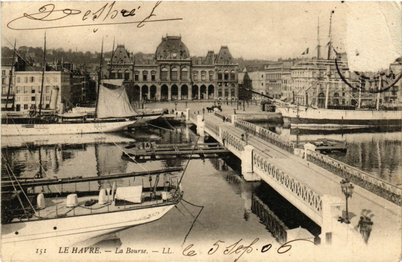 Carte postale ancienne Le Havre-La Bourse au Havre