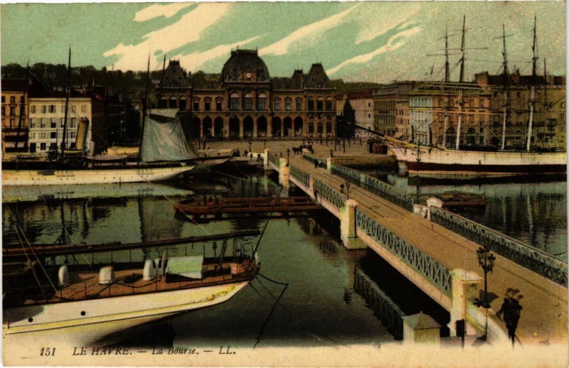Carte postale ancienne Le Havre-La Bourse au Havre