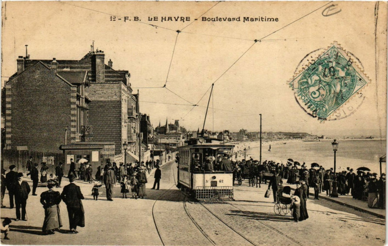 Carte postale ancienne Le Havre-Boulevard Maritime au Havre