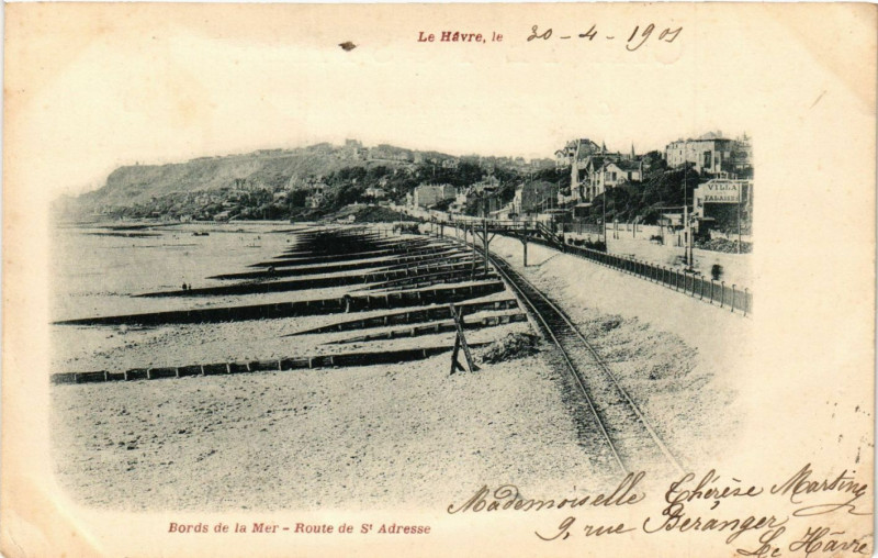 Carte postale ancienne Le Havre-Bords de la Mer Route de Saint-Adresse au Havre