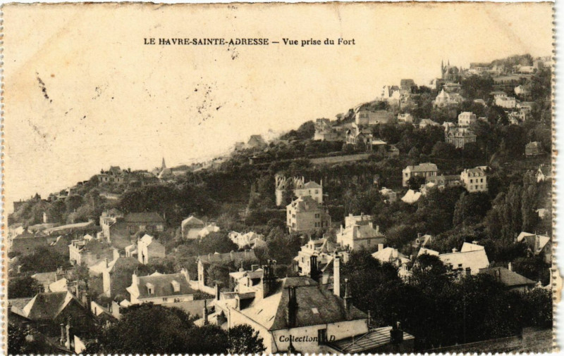 Carte postale ancienne Le Havre Sainte-Adresse-Vue prise du Fort au Havre