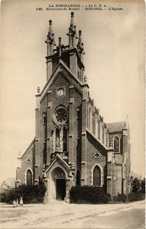 Carte postale ancienne Env. de Rouen-Bihorel L'Eglise à Bihorel