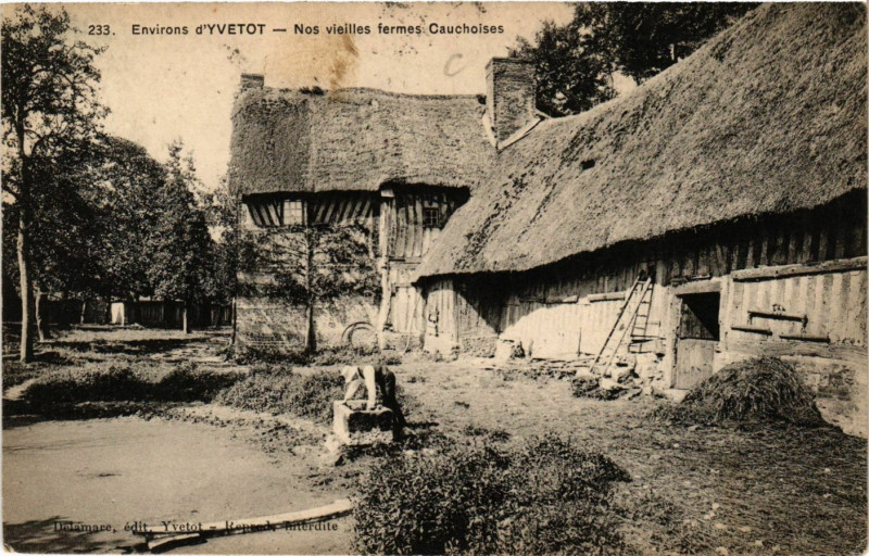 Carte postale ancienne Env. d'Yvetot-Nos vieilles fermes Cauchoises à Yvetot