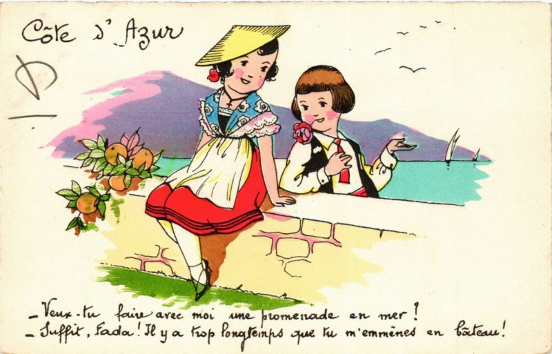 Carte postale ancienne Cote d'Azur