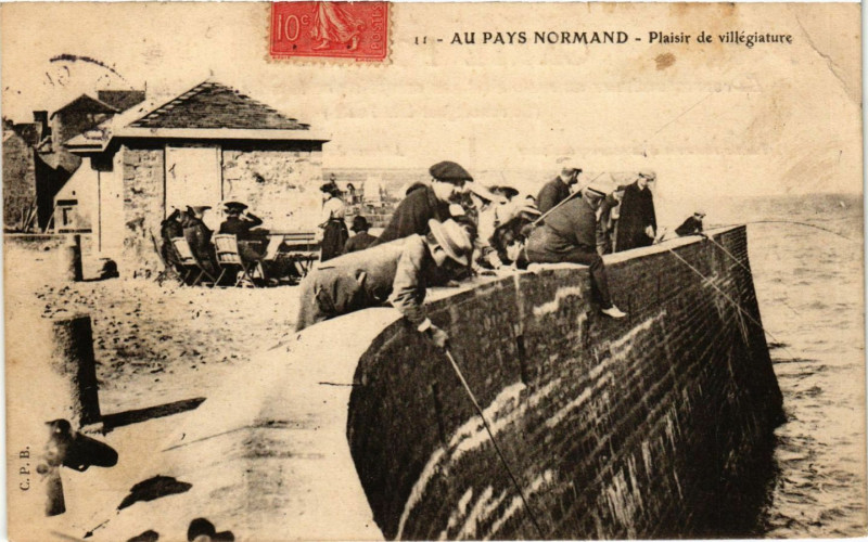 Carte postale ancienne Au Pays Normand-Plaisir de villegiature