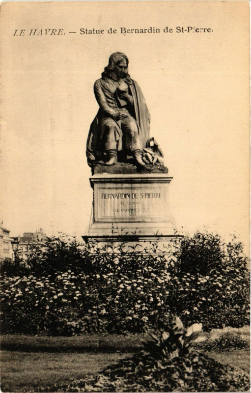 Carte postale ancienne Le Havre-Statue de Bernardin de Saint-Pierre au Havre