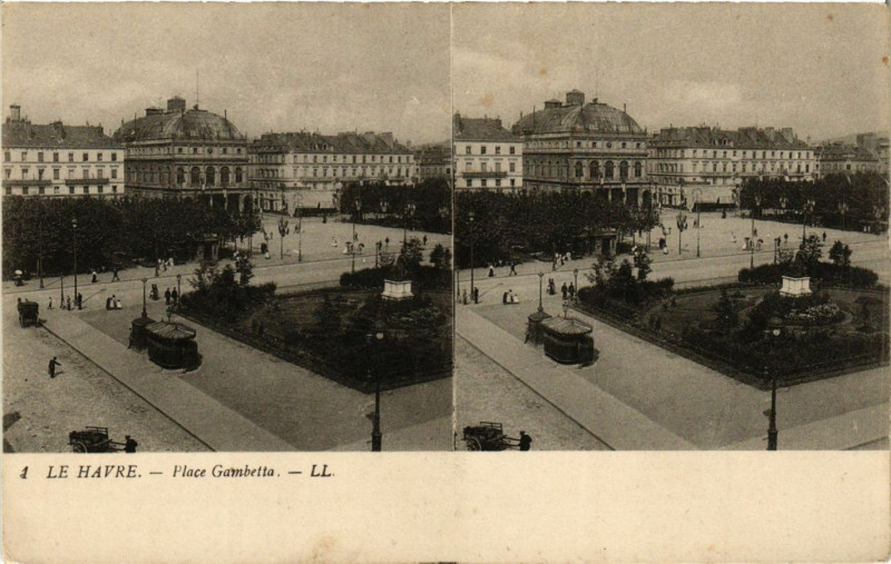 Carte postale ancienne Le Havre-Place Gambetta au Havre