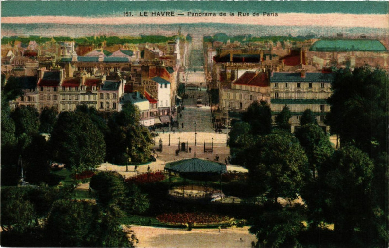 Carte postale ancienne Le Havre-Panorama de la Rue de Paris au Havre