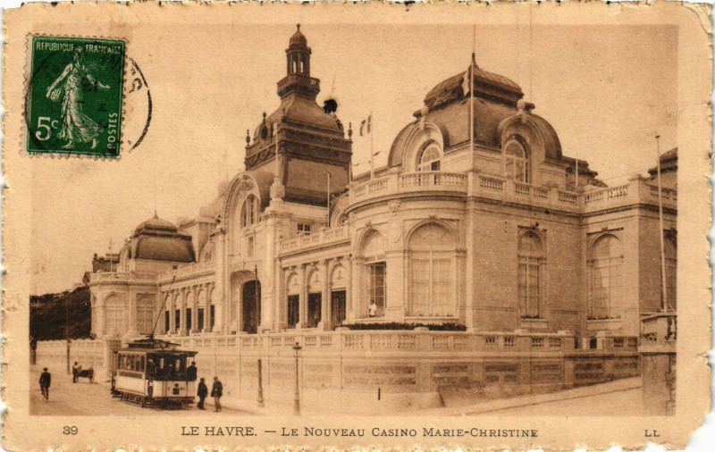 Carte postale ancienne Le Havre-Le Nouveau Casino Marie-Christine au Havre