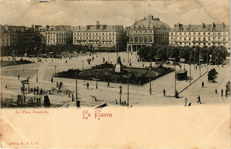 Carte postale ancienne Le Havre-La Place Gambetta au Havre