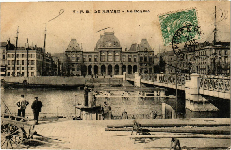 Carte postale ancienne Le Havre-La Bourse au Havre