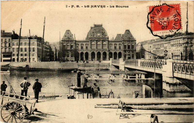 Carte postale ancienne Le Havre-La Bourse au Havre
