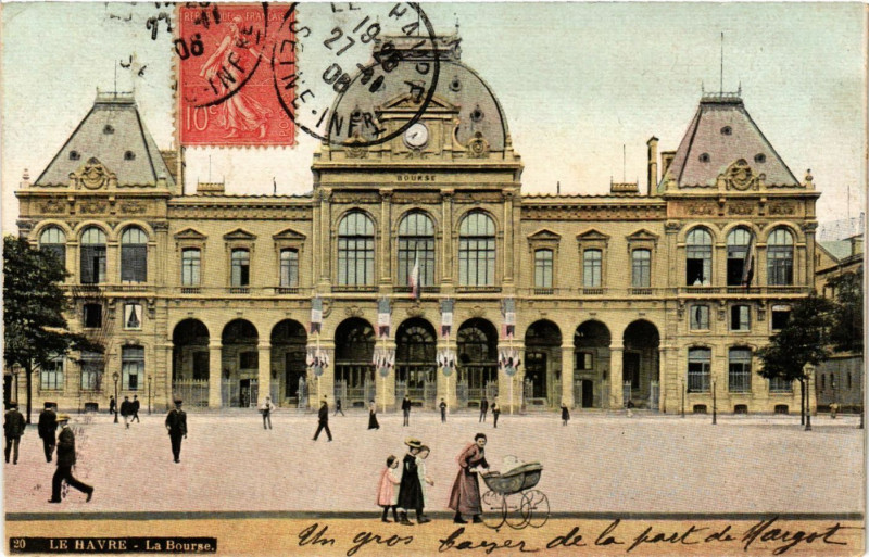 Carte postale ancienne Le Havre-La Bourse au Havre