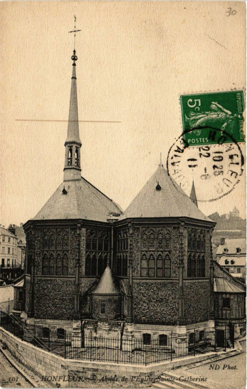 Carte postale ancienne Honfleur-Abside de l'Eglise Sainte-Catherine à Eu