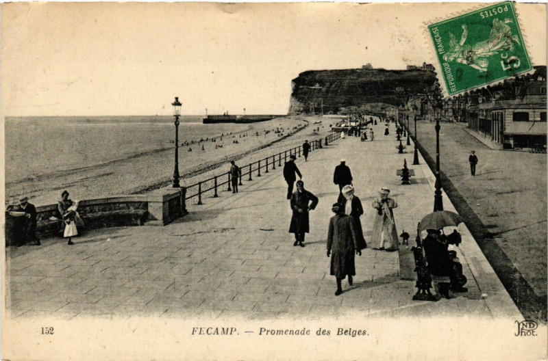 Carte postale ancienne Fecamp-Promenade des Belges à Fécamp