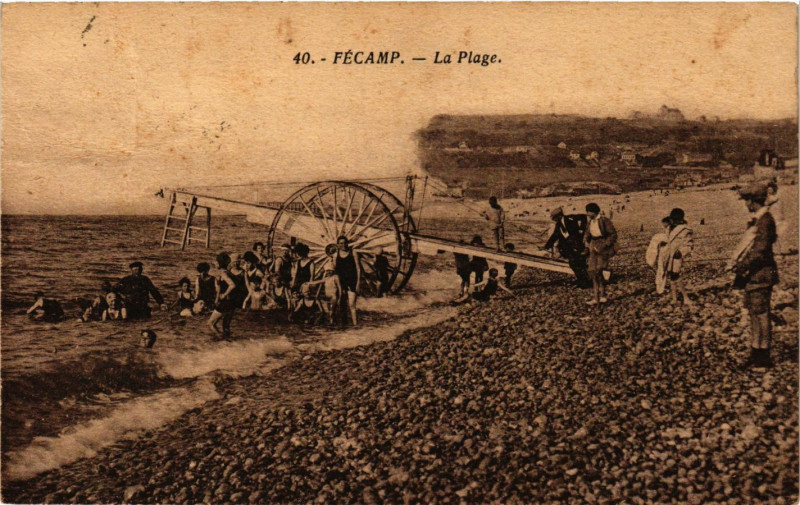 Carte postale ancienne Fecamp-La Plage à Fécamp