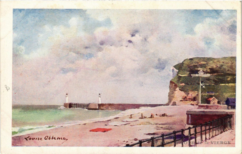 Carte postale ancienne Fecamp-Jetées et Cote de la Vierge à Fécamp
