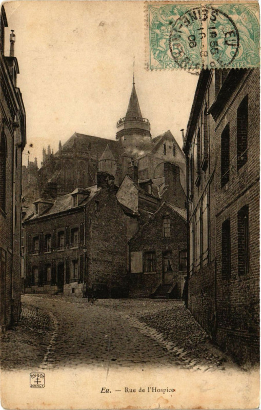 Carte postale ancienne Eu - Rue de l'Hospice à Eu
