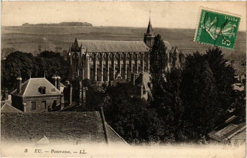 Carte postale ancienne Eu - Panorama à Eu