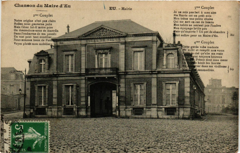 Carte postale ancienne Eu - Mairie à Eu