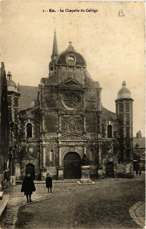 Carte postale ancienne Eu - La Chapelle du College à Eu