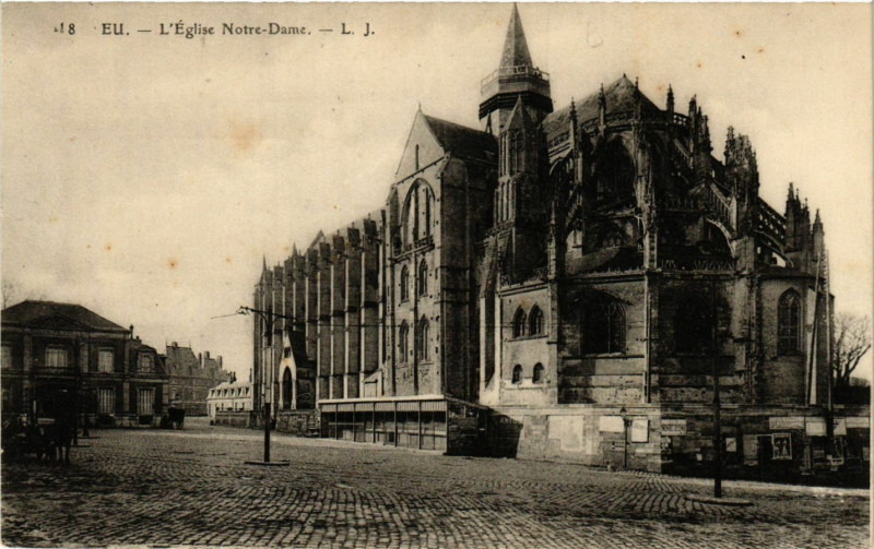 Carte postale ancienne Eu - L'Eglise Notre-Dame à Eu