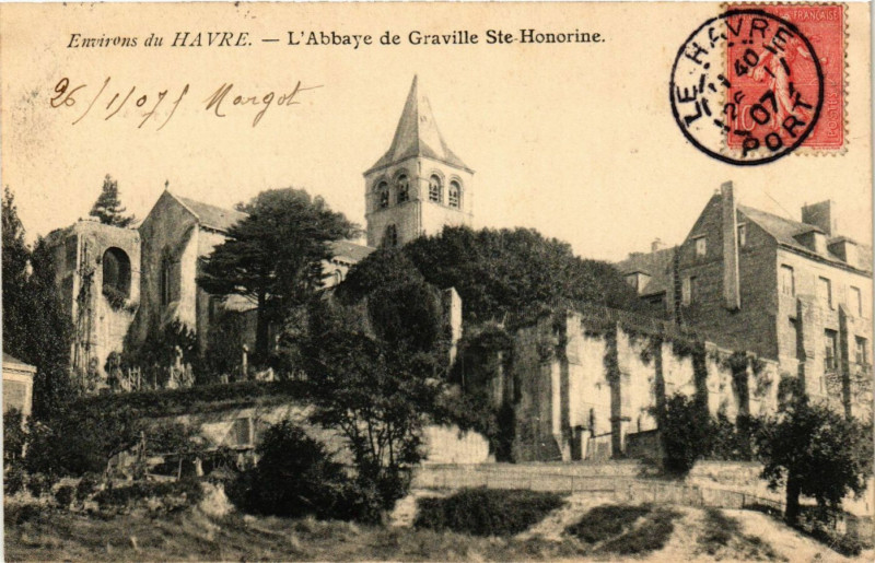 Carte postale ancienne Env. du Havre-L'Abbaye de Graville Sainte-Honorine