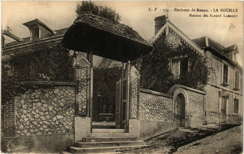 Carte postale ancienne Env. de Rouen-La Bouille Maison des Albert Lambert à La Bouille
