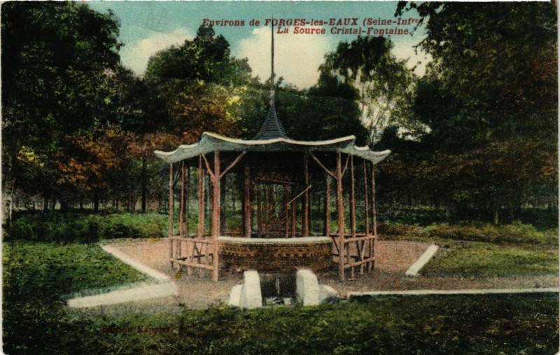 Carte postale ancienne Env. de Forges-les-Eaux-La Source Cristal Fontaine à Forges-les-Eaux