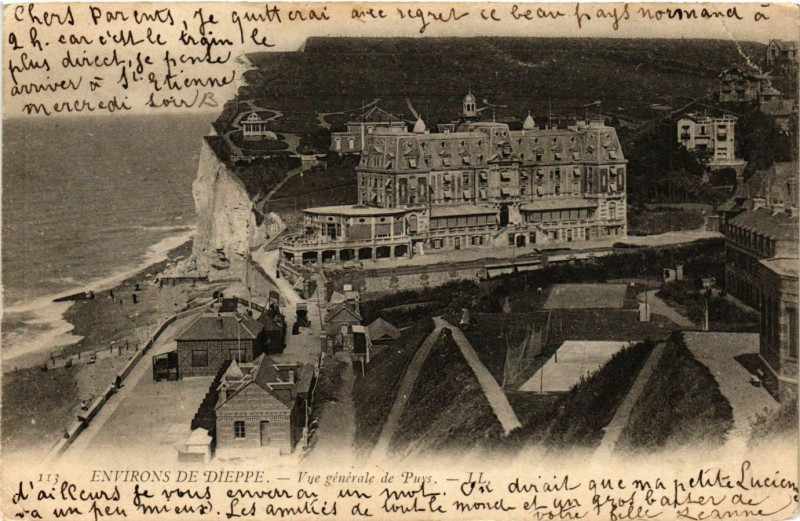 Carte postale ancienne Env. de Dieppe-Vue générale de Puys à Dieppe