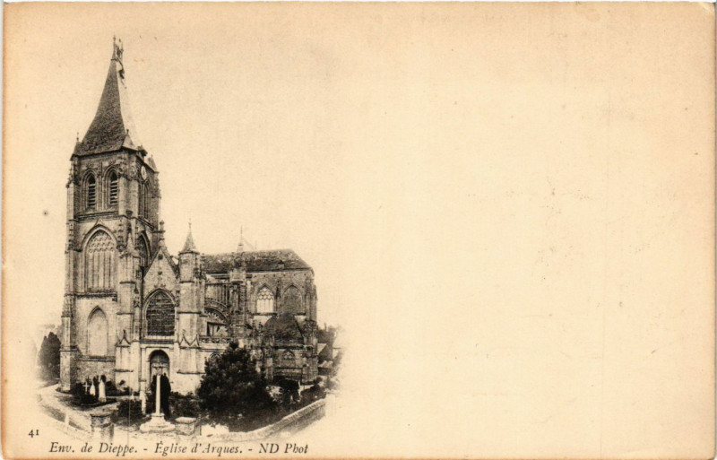 Carte postale ancienne Env. de Dieppe-Eglise d'Arques à Dieppe