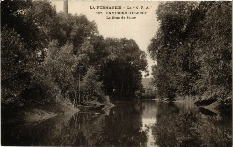 Carte postale ancienne Env. d'Elbeuf-Le Bras de Seine à Elbeuf
