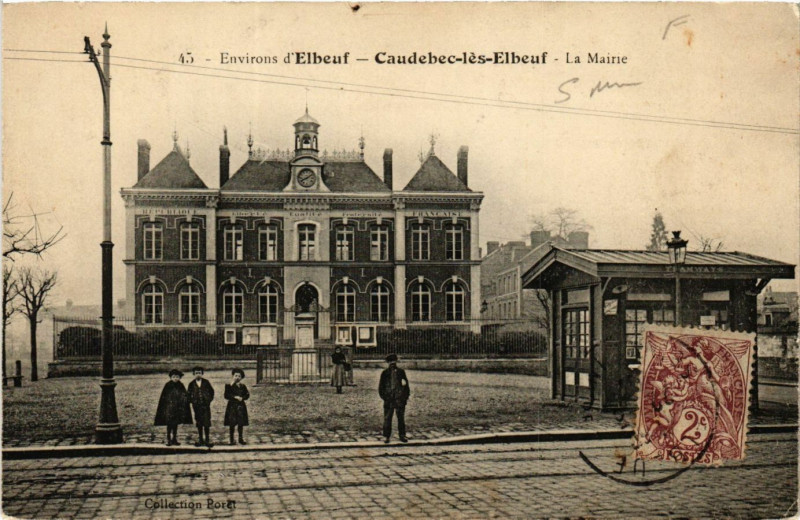 Carte postale ancienne Env. d'Elbeuf-Caudebec les Elbeuf La Mairie à Elbeuf