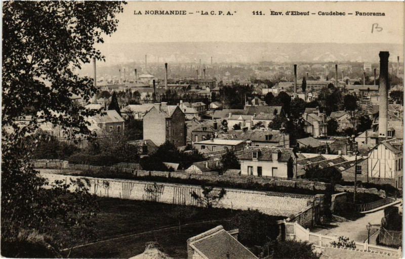 Carte postale ancienne Env. d'Elbeuf Caudebec-Panorama à Elbeuf