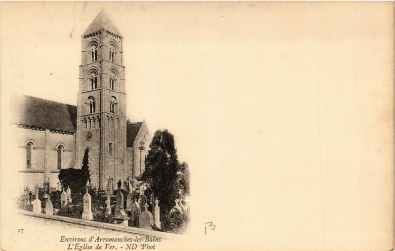 Carte postale ancienne Env. d'Arromanches-les-Bains L'Eglise de Ver