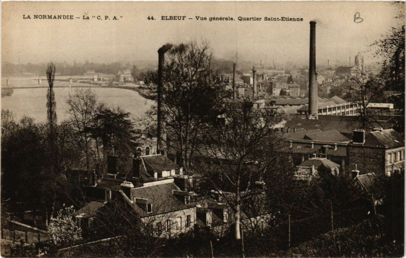 Carte postale ancienne Elbeuf-Vue générale. Quartier Saint-Etienne à Elbeuf
