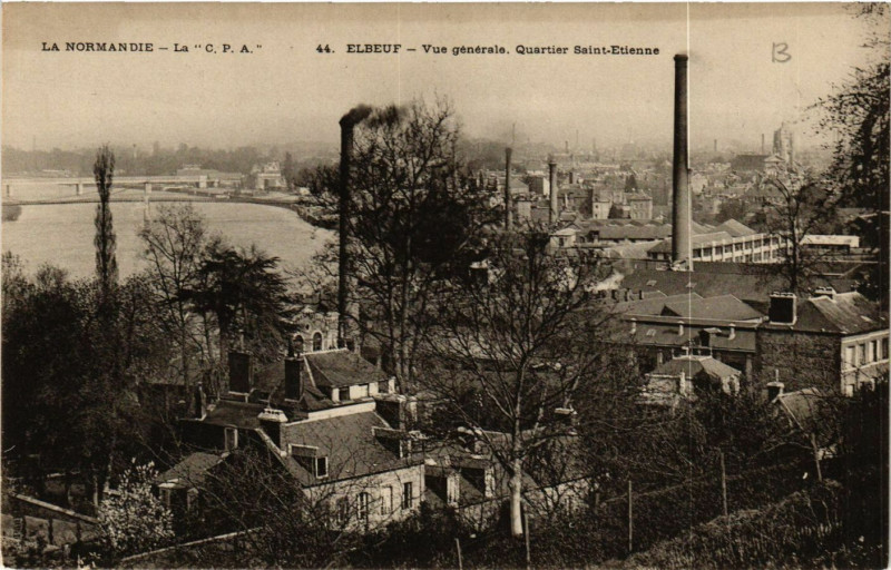 Carte postale ancienne Elbeuf-Vue générale. Quartier Saint-Etienne à Elbeuf